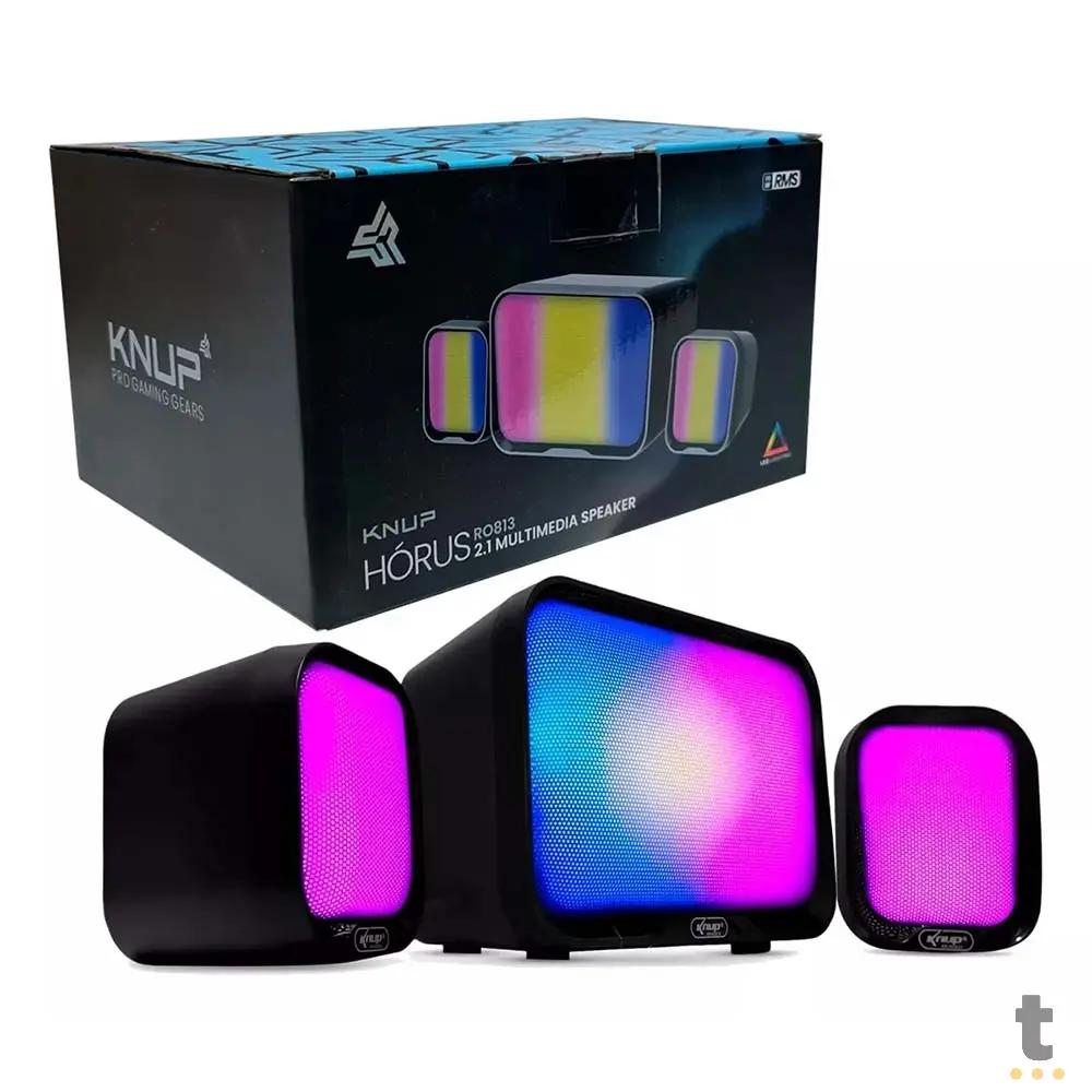 Caixa De Som Knup Horus 2.1 Multimidia 16W RMS C/ Led Usb e P2 - RO813 Truedata